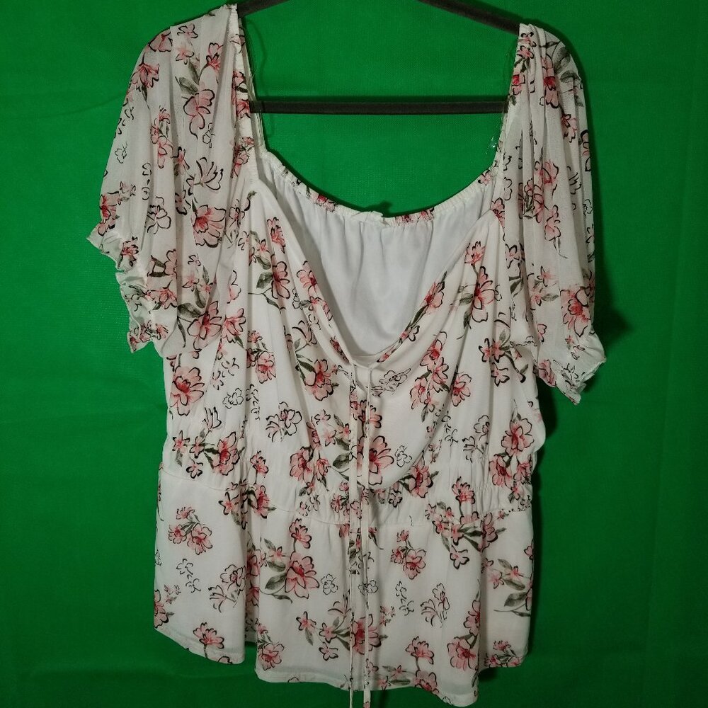 Siren Lily Women 3x‎ Floral Short Sleeve Blouse Boho Peasant